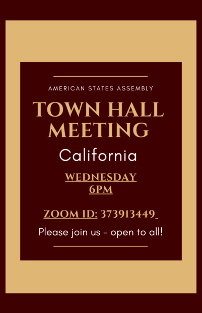 California Town Hall: 7:30pm