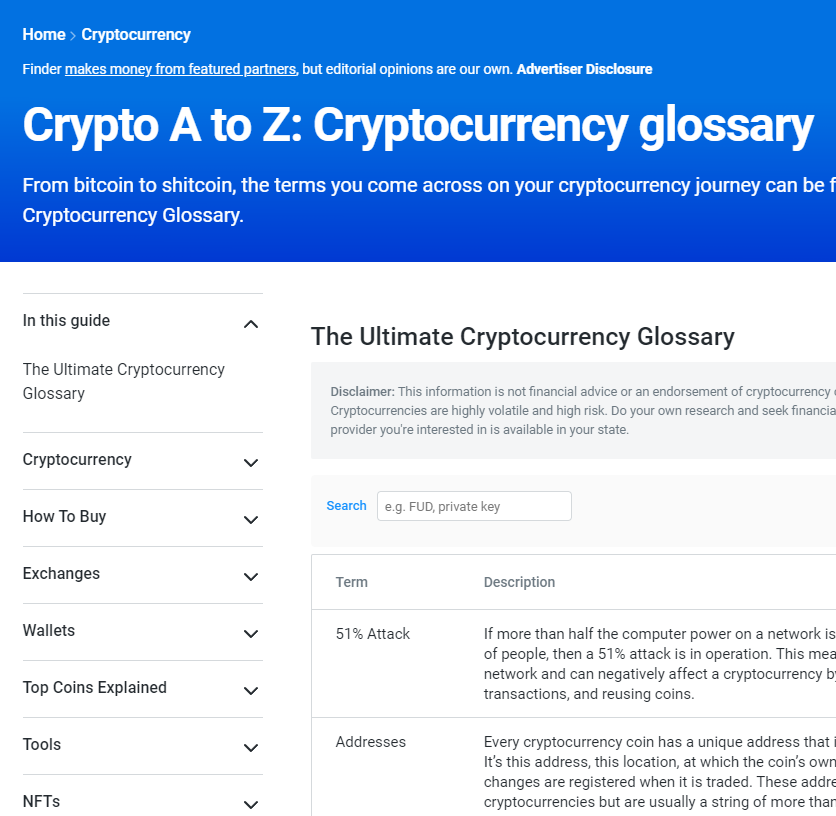 Crypto GLossary